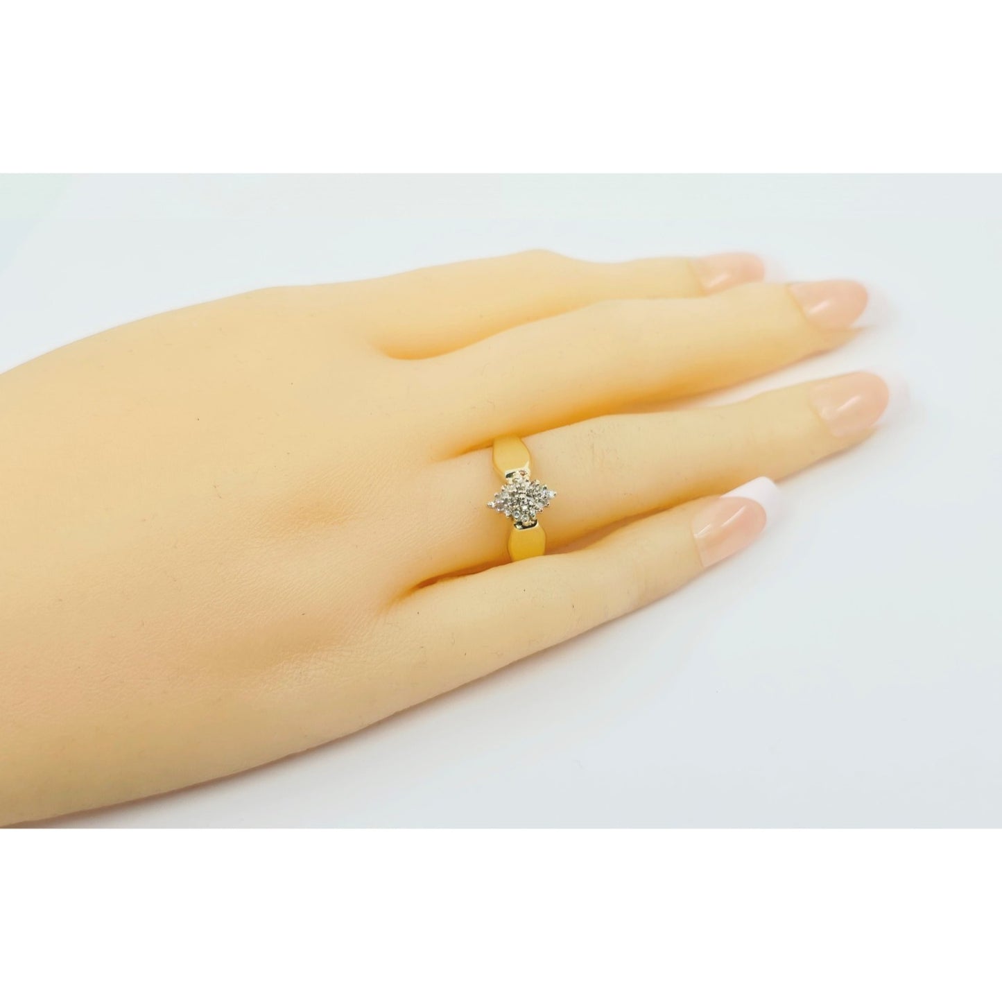10K Yellow Gold Diamond Cluster Ring