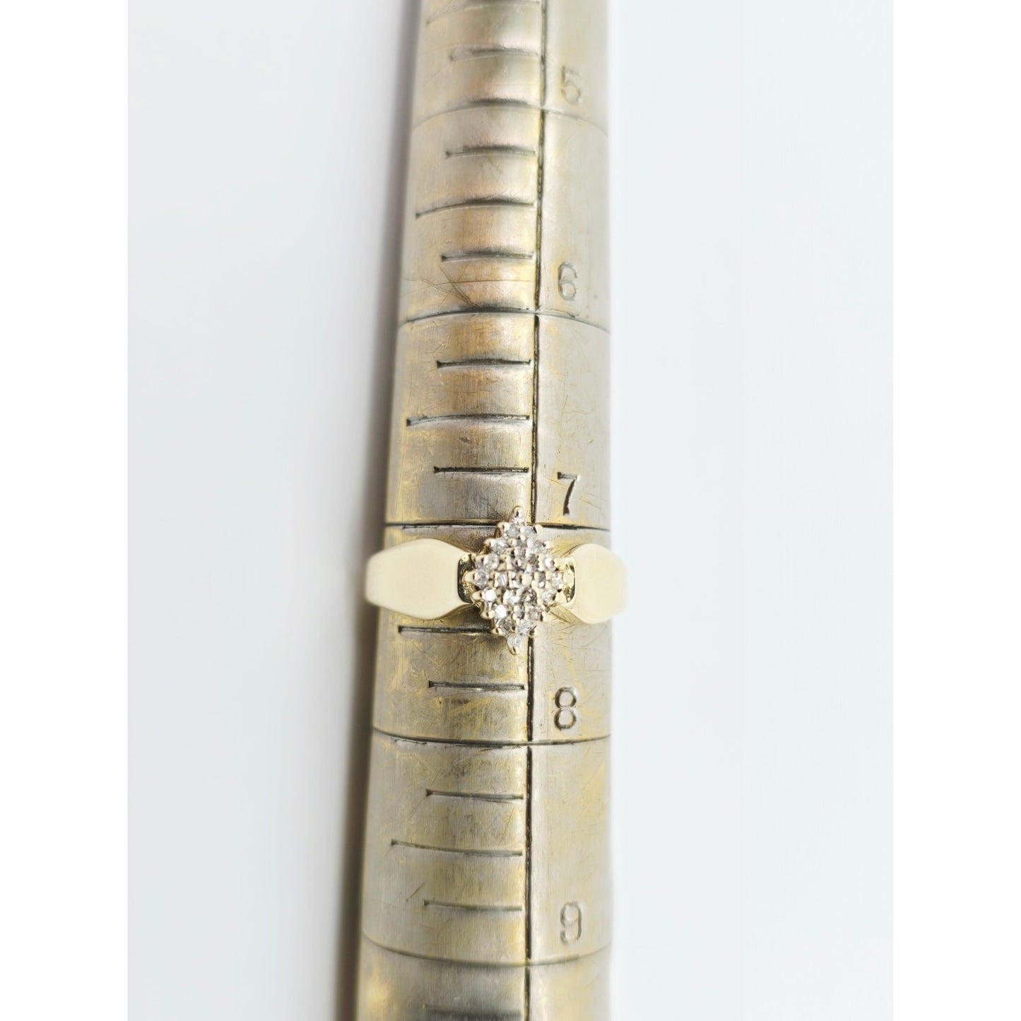 10K Yellow Gold Diamond Cluster Ring