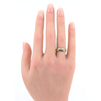 14K Yellow Gold Single Row CZ Wedding Ring Band