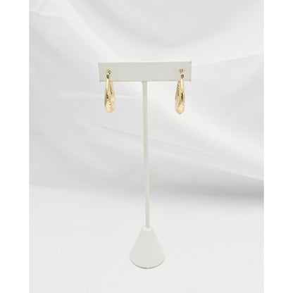 Medium 10K Yellow Gold Tapered Oval Hoop Earrings