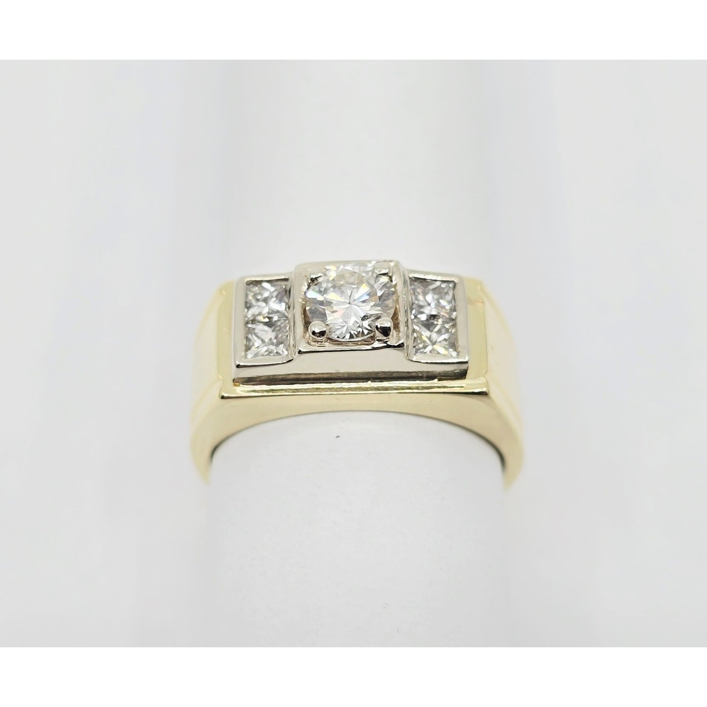 14K Yellow Gold Men's Diamond Cluster Ring
