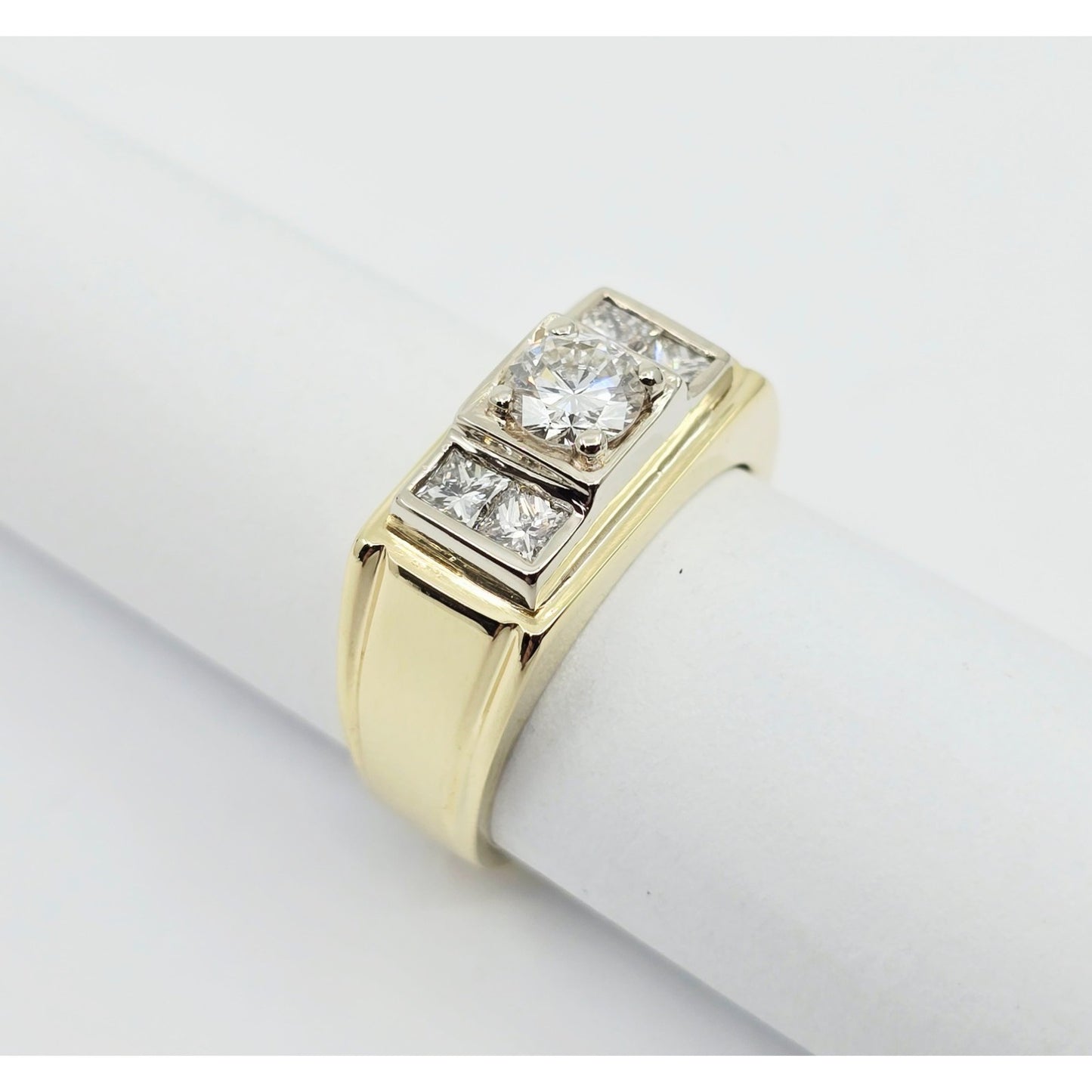 14K Yellow Gold Men's Diamond Cluster Ring