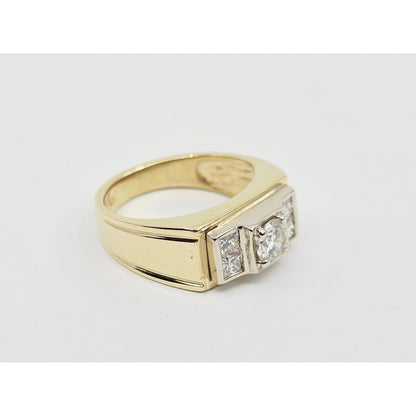 14K Yellow Gold Men's Diamond Cluster Ring