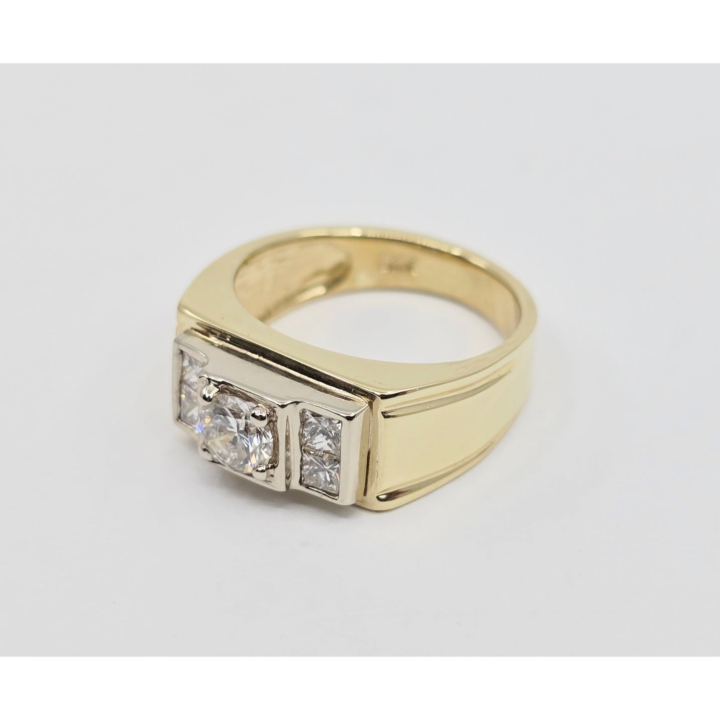 14K Yellow Gold Men's Diamond Cluster Ring