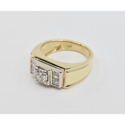 14K Yellow Gold Men's Diamond Cluster Ring