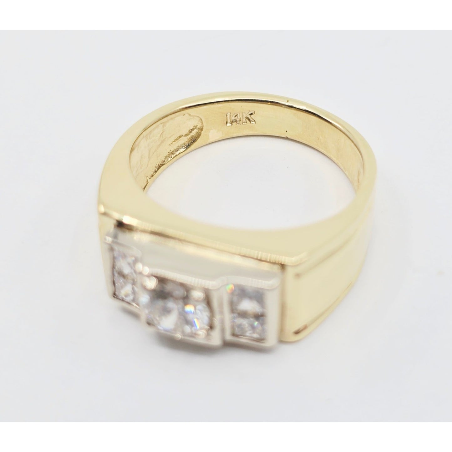 14K Yellow Gold Men's Diamond Cluster Ring