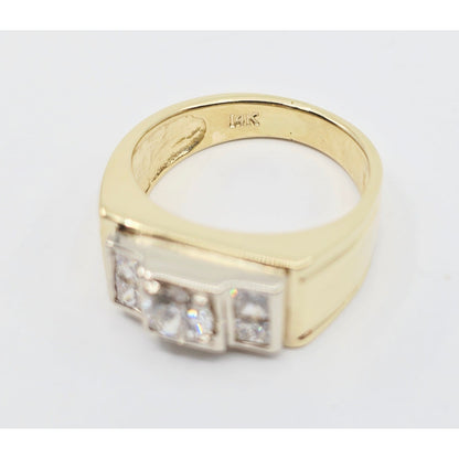 14K Yellow Gold Men's Diamond Cluster Ring