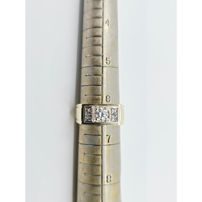 14K Yellow Gold Men's Diamond Cluster Ring