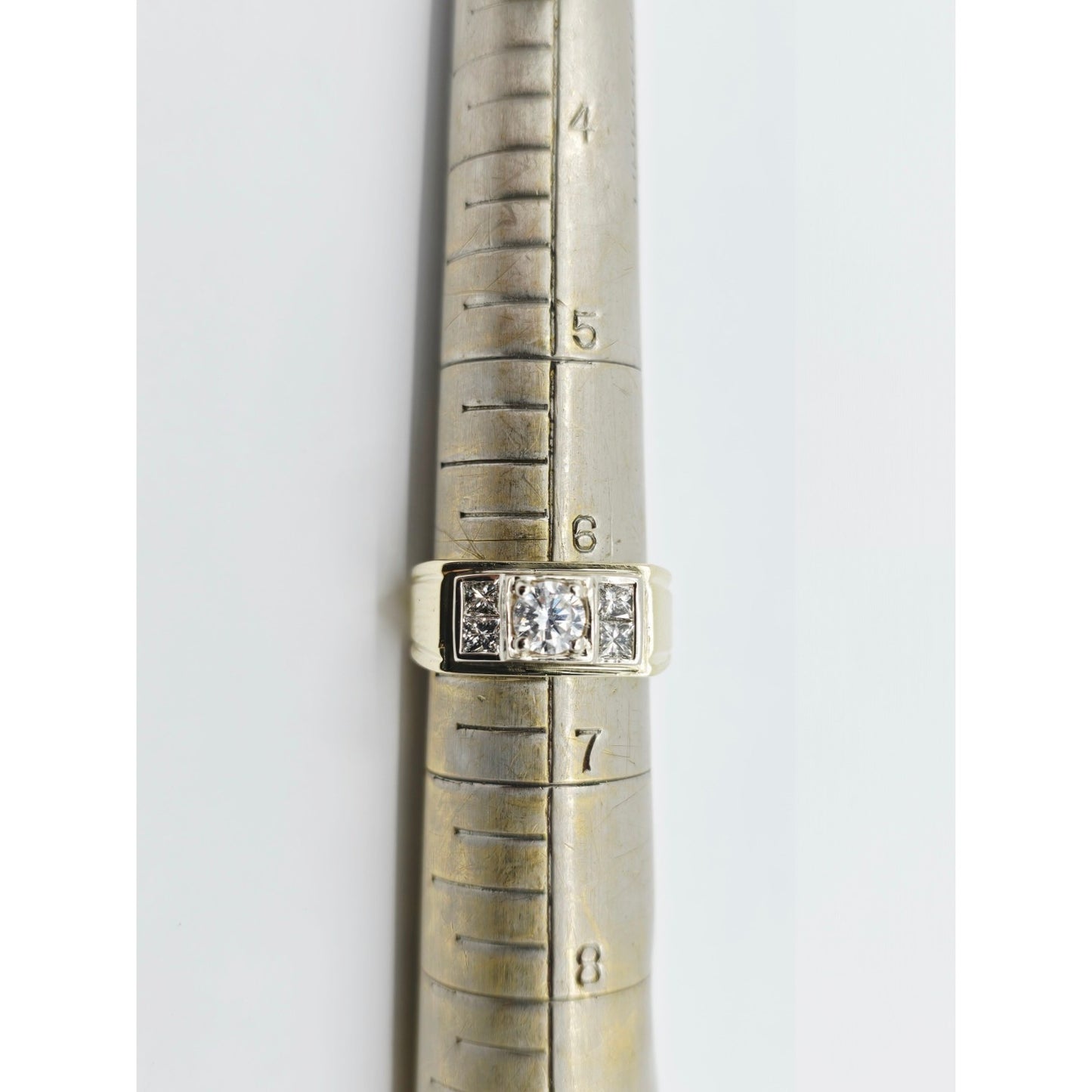 14K Yellow Gold Men's Diamond Cluster Ring