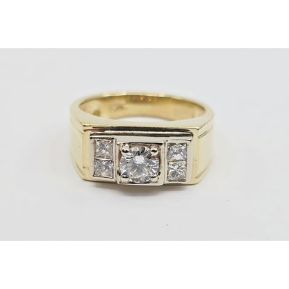 14K Yellow Gold Men's Diamond Cluster Ring