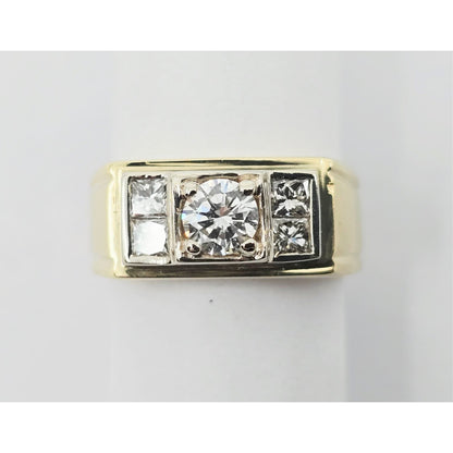 14K Yellow Gold Men's Diamond Cluster Ring