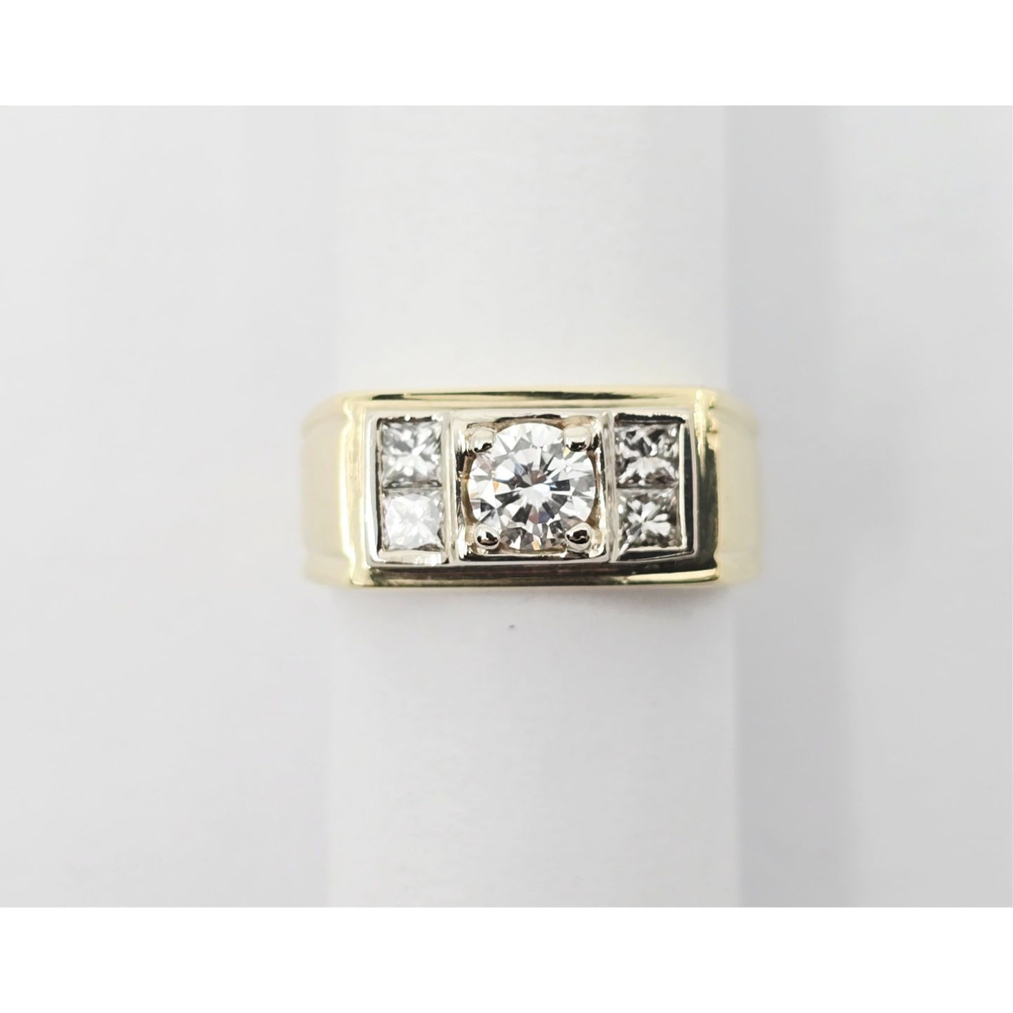 14K Yellow Gold Men's Diamond Cluster Ring