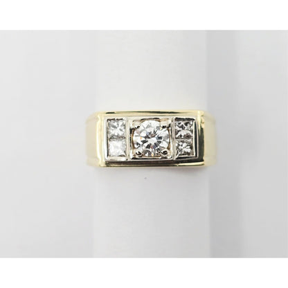 14K Yellow Gold Men's Diamond Cluster Ring