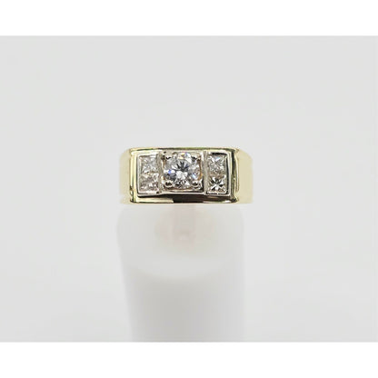 14K Yellow Gold Men's Diamond Cluster Ring