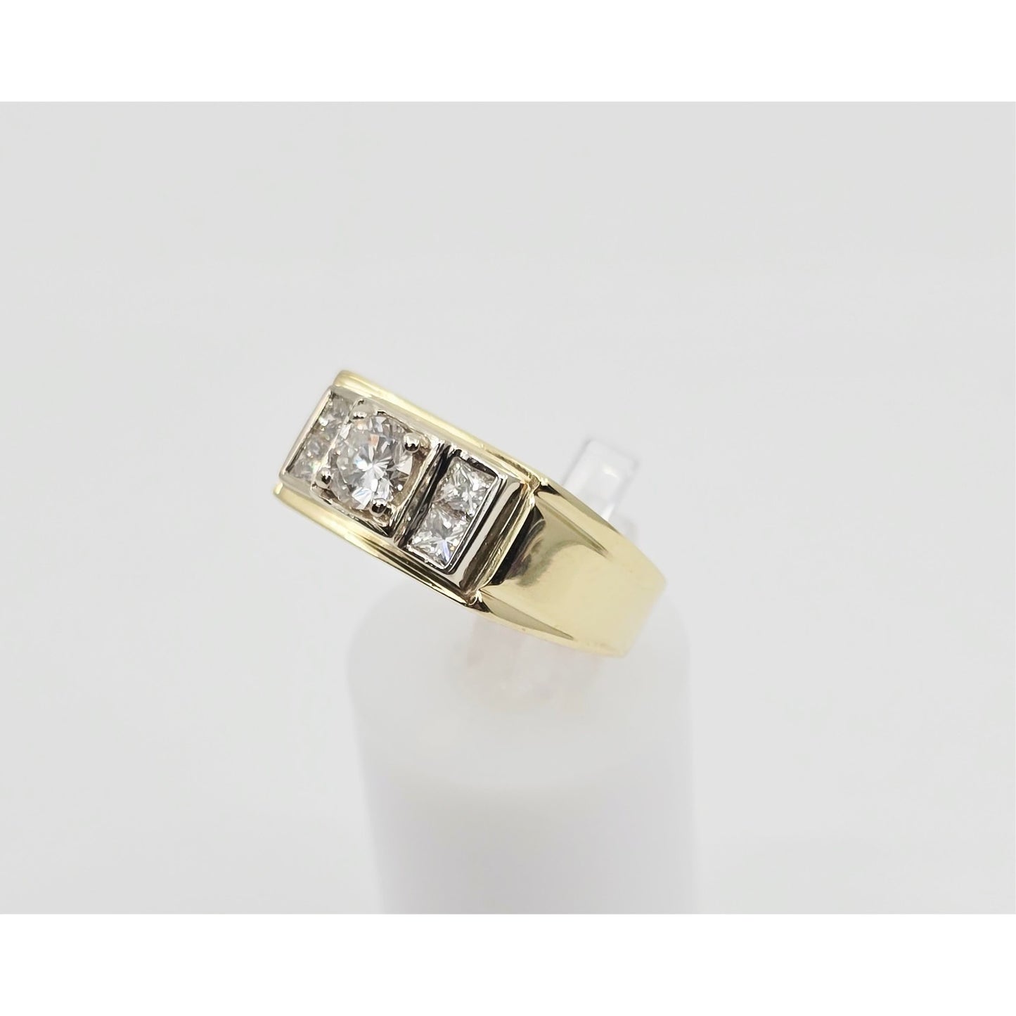 14K Yellow Gold Men's Diamond Cluster Ring