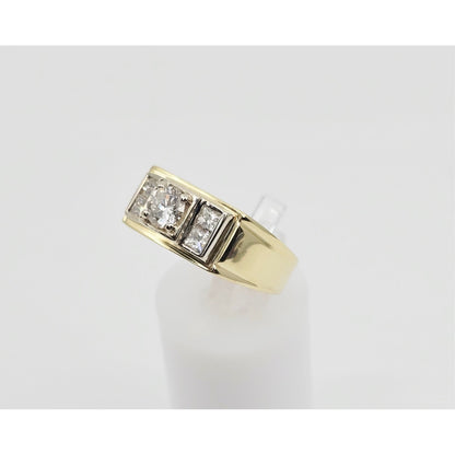 14K Yellow Gold Men's Diamond Cluster Ring