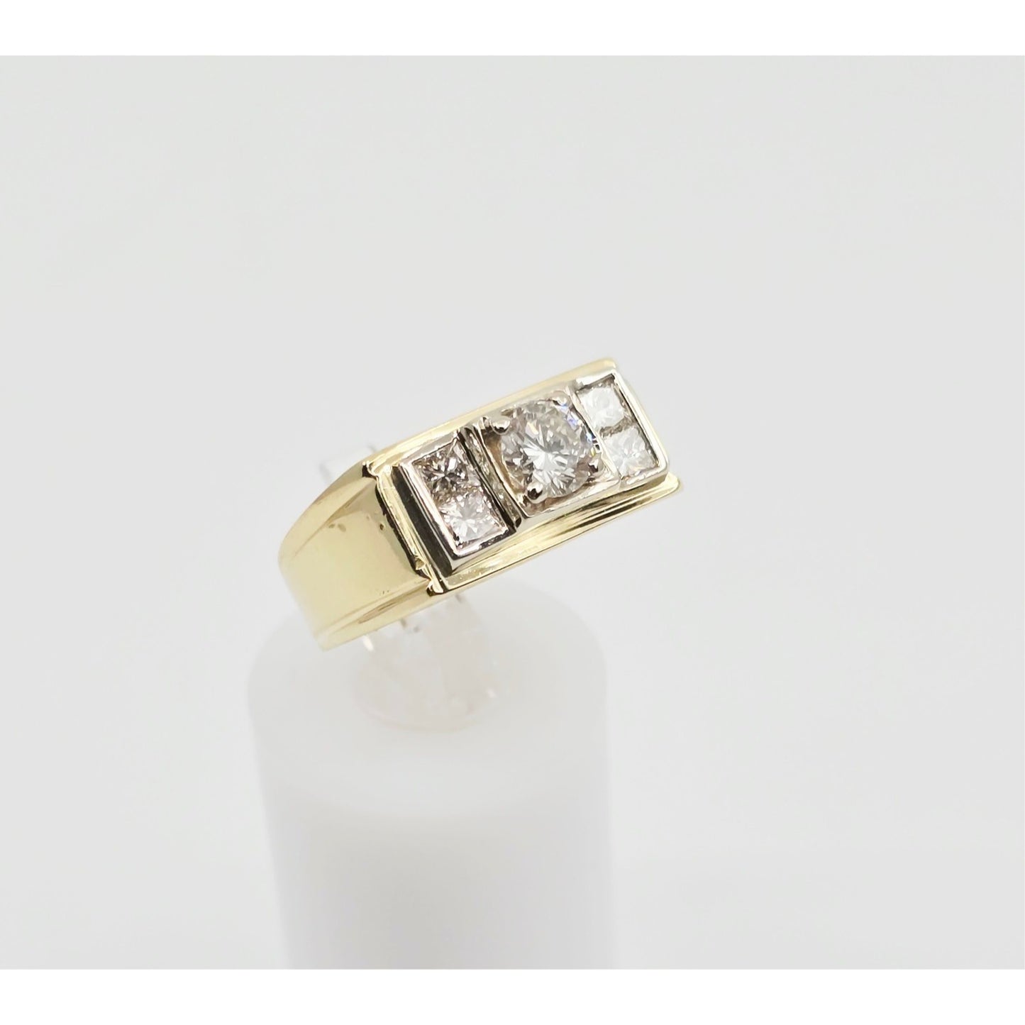 14K Yellow Gold Men's Diamond Cluster Ring