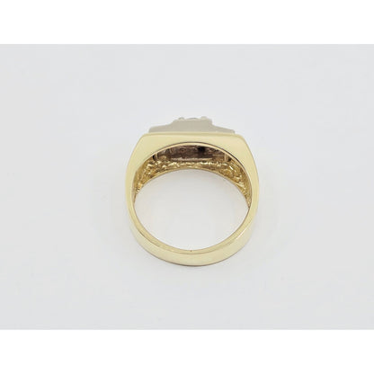 14K Yellow Gold Men's Diamond Cluster Ring