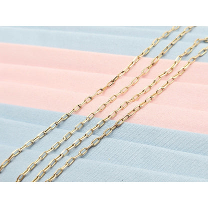 14K Yellow Gold Anchor Cable Link Chain Necklace