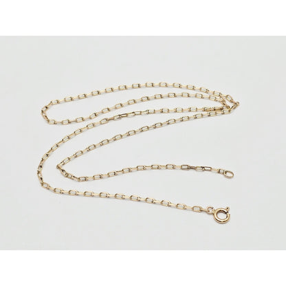 14K Yellow Gold Anchor Cable Link Chain Necklace