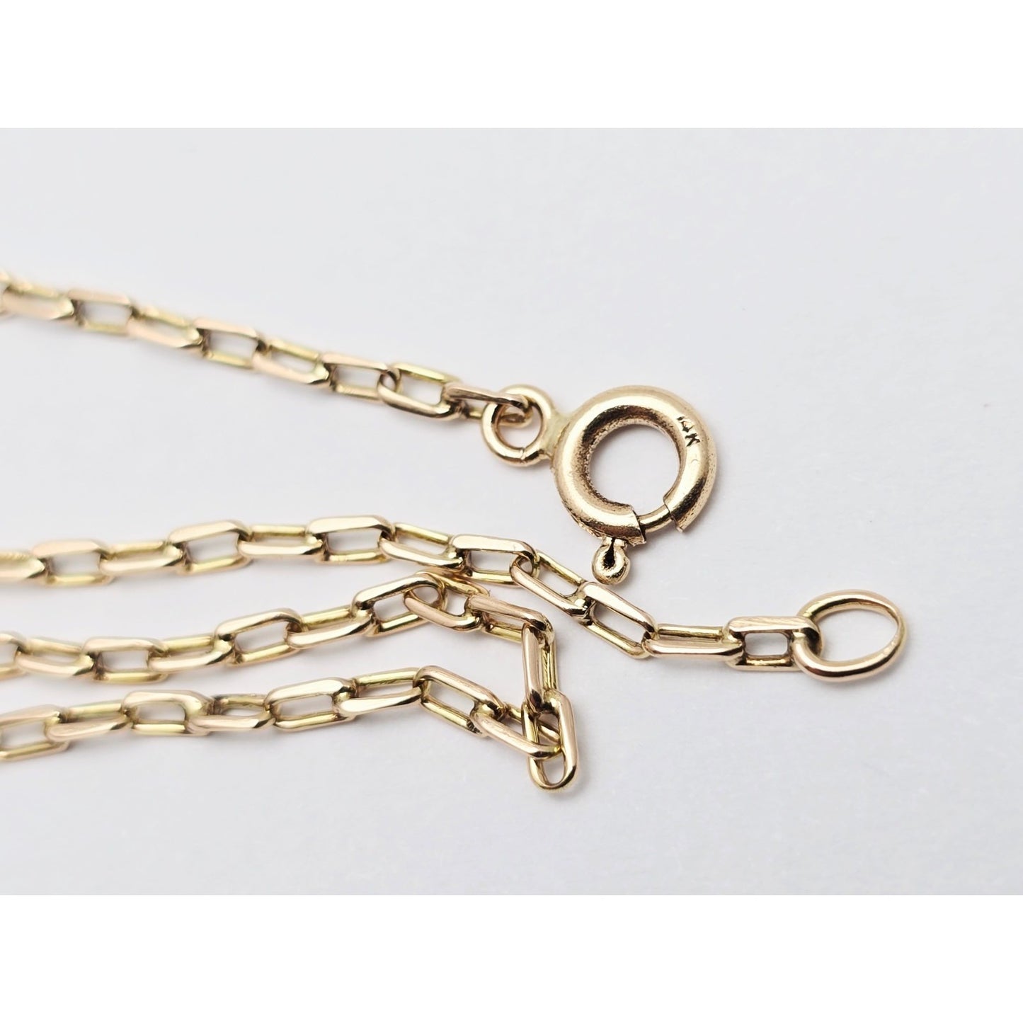 14K Yellow Gold Anchor Cable Link Chain Necklace