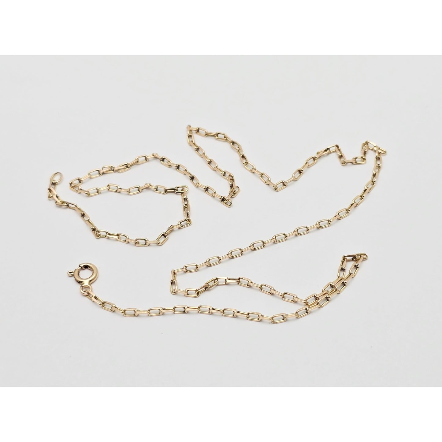 14K Yellow Gold Anchor Cable Link Chain Necklace