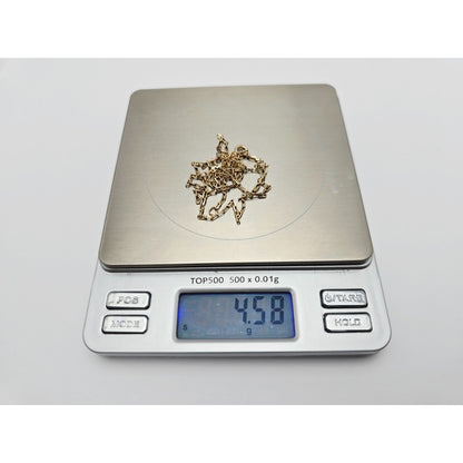 14K Yellow Gold Anchor Cable Link Chain Necklace