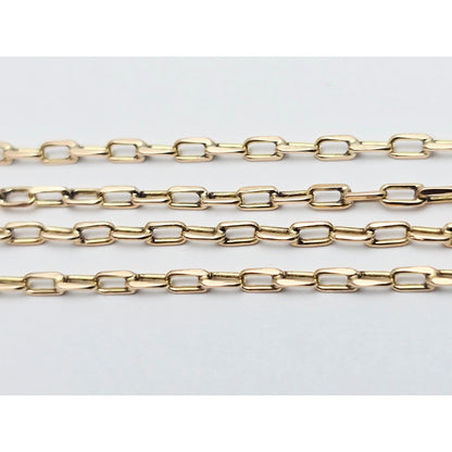 14K Yellow Gold Anchor Cable Link Chain Necklace