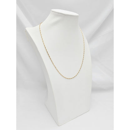 14K Yellow Gold Anchor Cable Link Chain Necklace