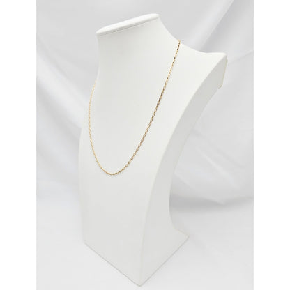 14K Yellow Gold Anchor Cable Link Chain Necklace