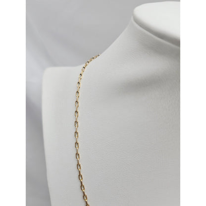 14K Yellow Gold Anchor Cable Link Chain Necklace