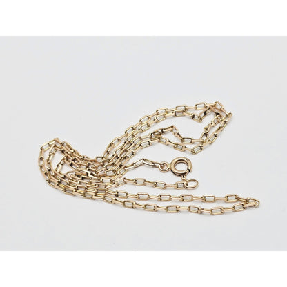 14K Yellow Gold Anchor Cable Link Chain Necklace