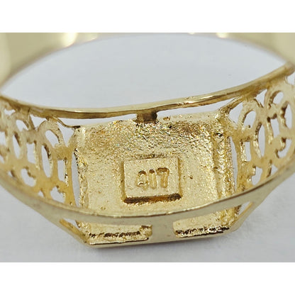 10K Two Tone Gold Initial Letter " G " Ring