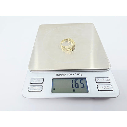 10K Two Tone Gold Initial Letter " G " Ring