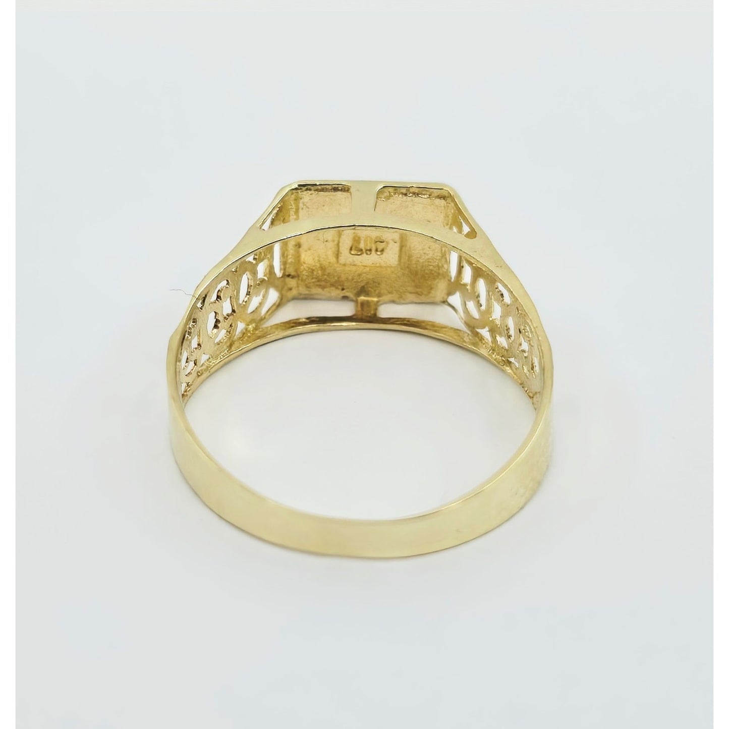 10K Two Tone Gold Initial Letter " G " Ring