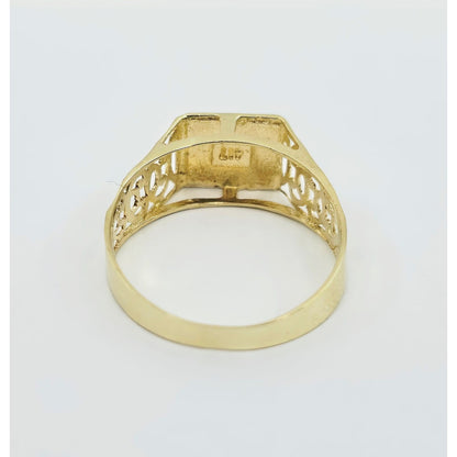 10K Two Tone Gold Initial Letter " G " Ring