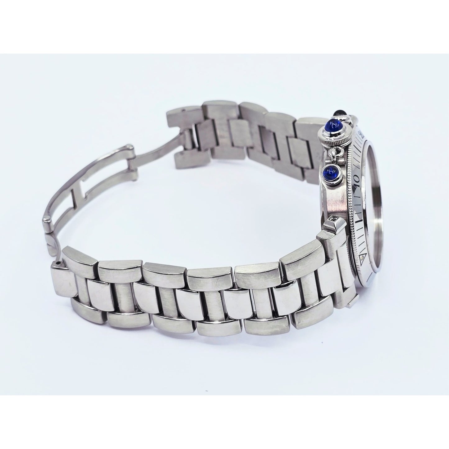 Cartier Pasha De Cartier Chronograph Quartz 38mm Stainless Steel Watch Ref 1050