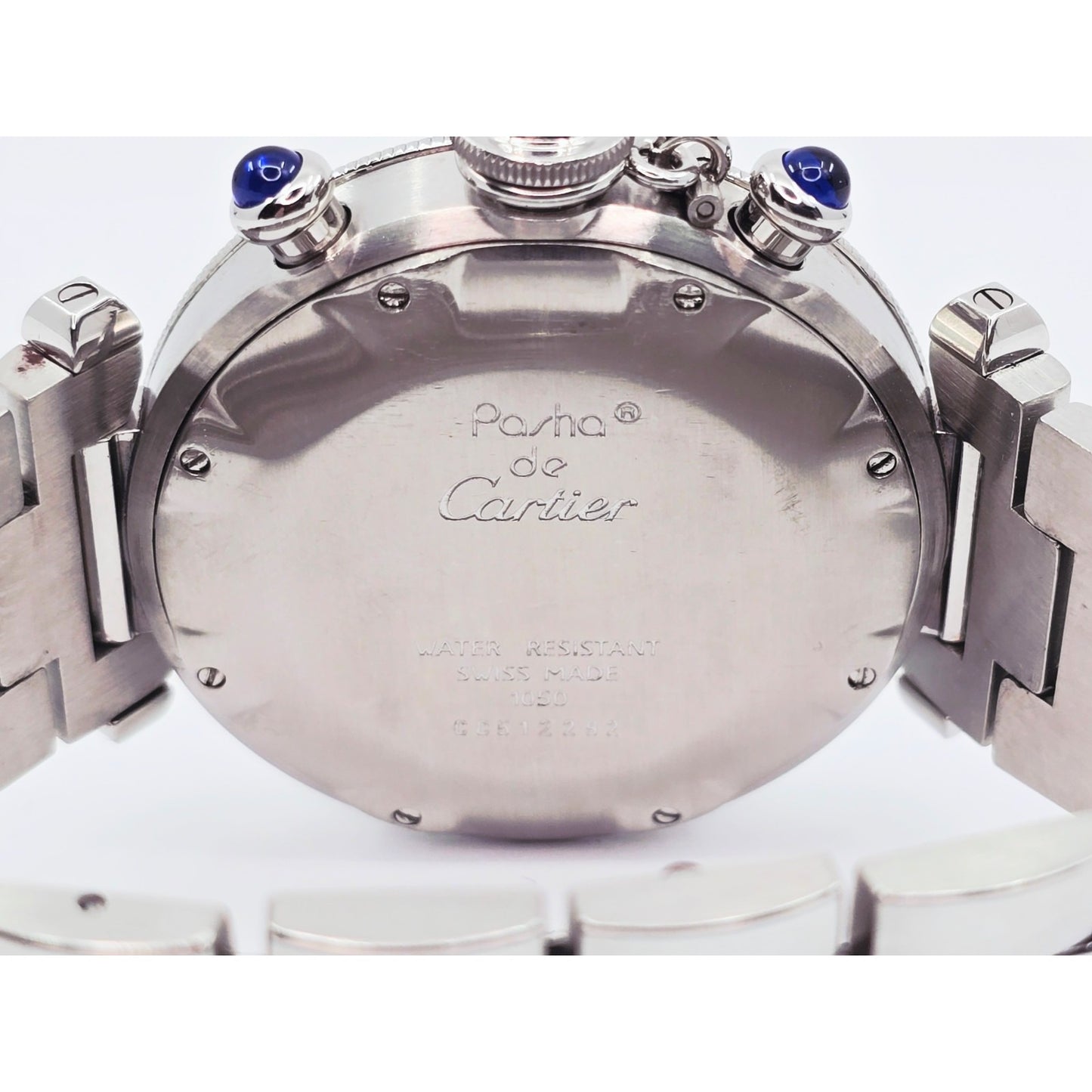 Cartier Pasha De Cartier Chronograph Quartz 38mm Stainless Steel Watch Ref 1050