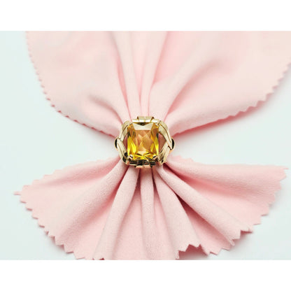 18K Yellow Gold Emerald Cut Yellow Sapphire Ring