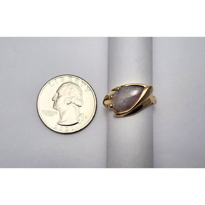 10K Yellow Gold Teardrop Opal Ring