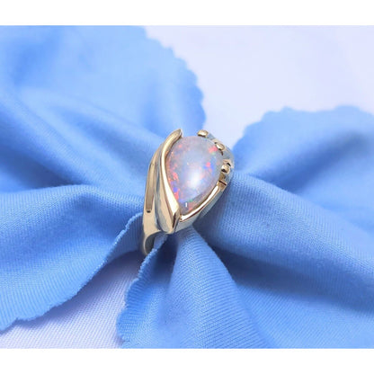 10K Yellow Gold Teardrop Opal Ring