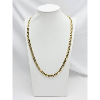 10K Yellow Gold Cuban Link Chain Necklace