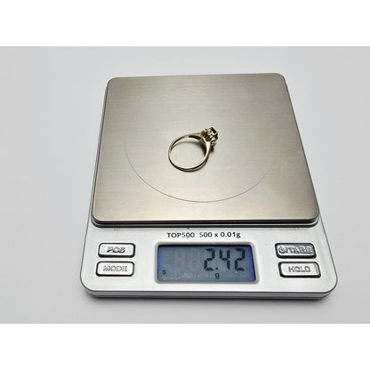 14K Yellow Gold Emerald & Diamond Ring