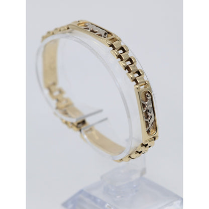 14K Two Tone Gold Custom Jaguar Panther Lion Rolex Link Bracelet