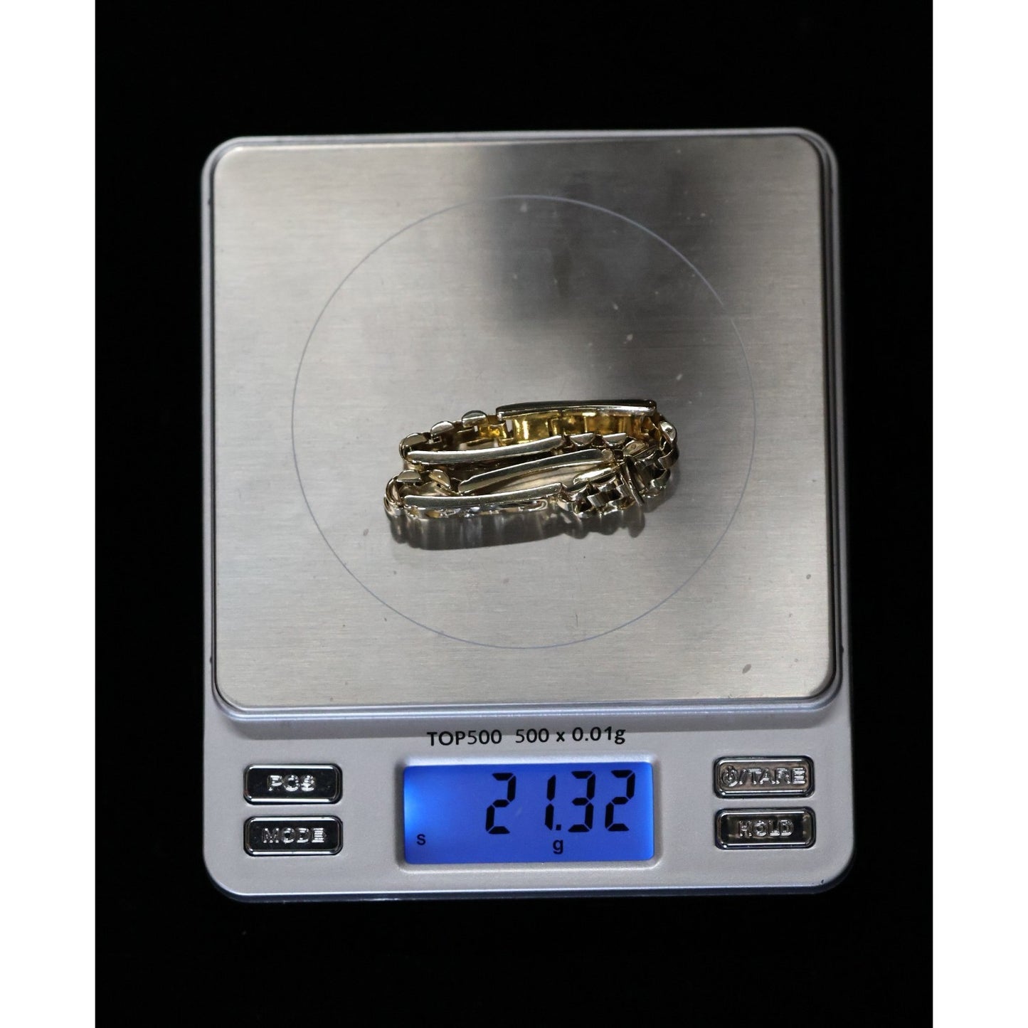 14K Two Tone Gold Custom Jaguar Panther Lion Rolex Link Bracelet