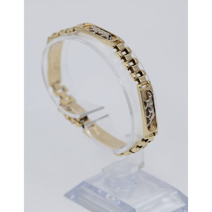14K Two Tone Gold Custom Jaguar Panther Lion Rolex Link Bracelet