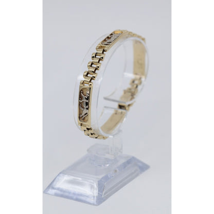 14K Two Tone Gold Custom Jaguar Panther Lion Rolex Link Bracelet