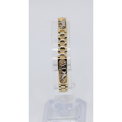 14K Two Tone Gold Custom Jaguar Panther Lion Rolex Link Bracelet