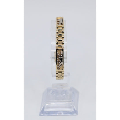 14K Two Tone Gold Custom Jaguar Panther Lion Rolex Link Bracelet