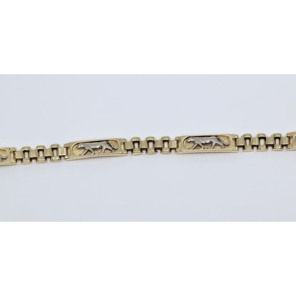 14K Two Tone Gold Custom Jaguar Panther Lion Rolex Link Bracelet